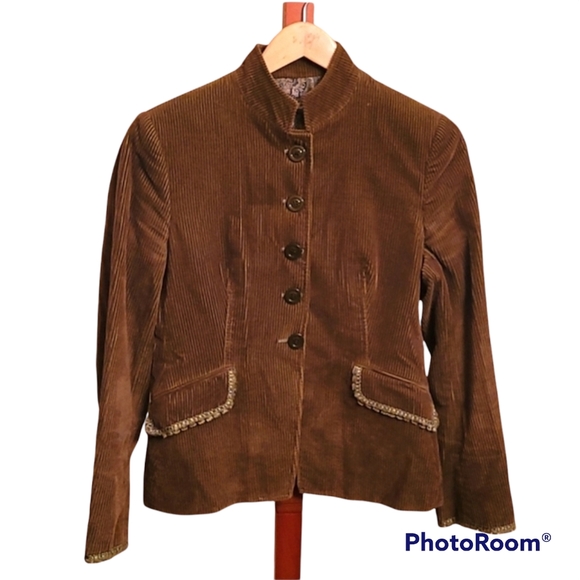 Fuentecapala Dark Academia Brown Corduroy Blazer - Picture 1 of 8